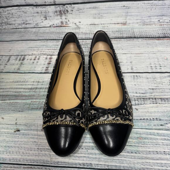 Talbots Women’s Flats Size 8.5 – Patterned Cap Toe / Mixed Fabric Ballet Style - Picture 2 of 4
